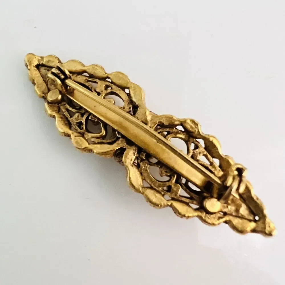 Vintage Brooch Victorian Revival Gold Tone 2